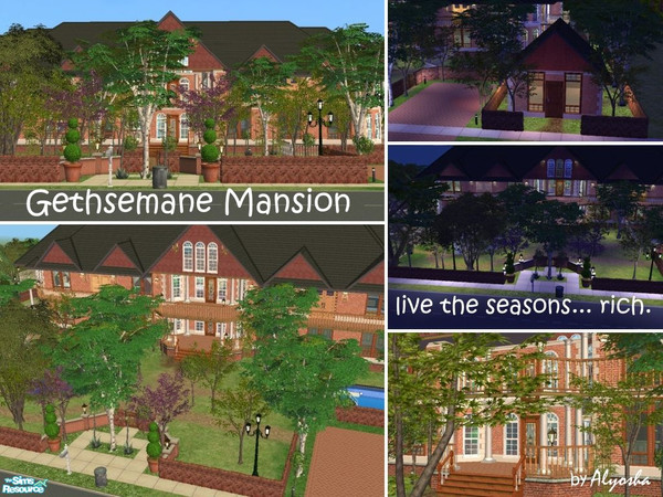 Sims 2 — Gethsemane Mansion by Alyosha — A follow-up to my Gethsemane Cottage. Feats: 3 furnished bedrms, 4 furnished
