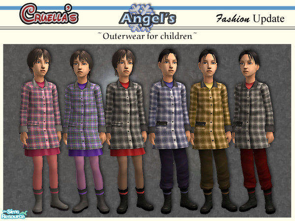 Sims 2 — am_Angels by Cruella — Plaid outerwear for kids.