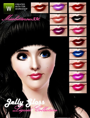 Sims 3 — Jelly Gloss by Missbittersw33t — Shiny,thickly applied jelly gloss, glossy look and dazzling colour and shine