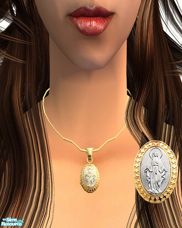 Sims 2 — Necklaces 2 - Locket 28 by irene_busy — A beautiful locket for your female sim, featuring a religious image.