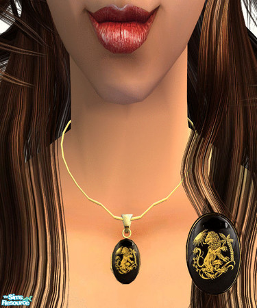 Sims 2 — Necklaces 2 - Locket 17 by irene_busy — A beautiful locket for your female sim, featuring the Leo zodiac sign.