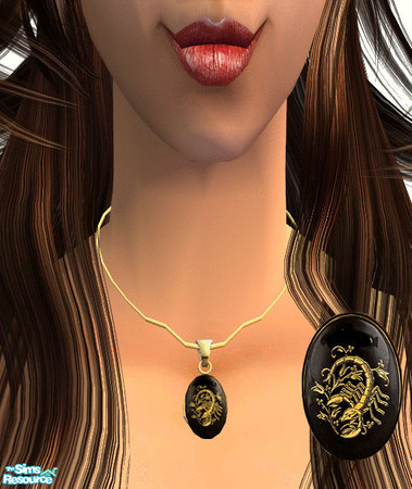 Sims 2 — Necklaces 2 - Locket 20 by irene_busy — A beautiful locket for your female sim, featuring the Scorpio zodiac