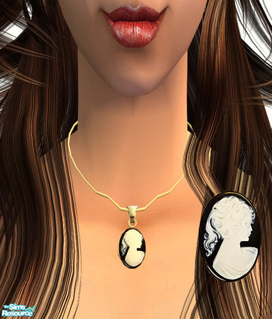 Sims 2 — Necklaces 2 - Locket 11 by irene_busy — A beautiful locket for your female sim, featuring a portrait of a woman.