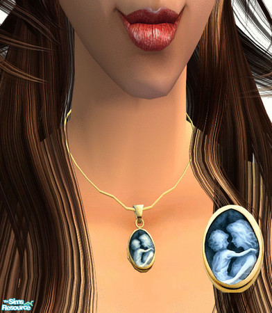 Sims 2 — Necklaces 2 - Locket 08 by irene_busy — A beautiful locket for your female sim, featuring a mother and her