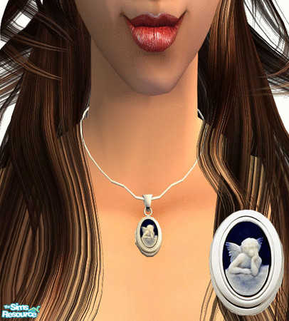 Sims 2 — Necklaces 2 - Locket 01 by irene_busy — A beautiful locket for your female sim, featuring an angel. Enjoy :)