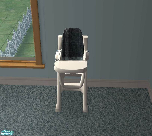 Sims 2 — Blue Paw-Crafted Nursery - Plaidchair Superstar001 by obsessedwithmuse — A highchair with dark blue plaid