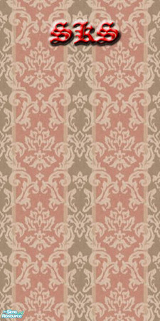 Sims 2 — Damask Wallpaper Set #3 - Coral by 71robert13 — Coral Striped damask wallpaper. Pattern is seamless in all 4