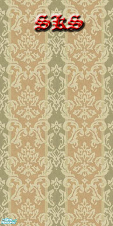 Sims 2 — Damask Wallpaper Set #3 - Apricot by 71robert13 — Apricot Striped damask wallpaper. Pattern is seamless in all 4
