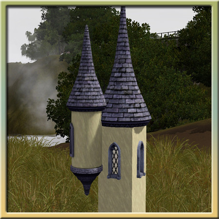 Sims 3 — Fantasy Castle Turret (standard corner) by Cyclonesue — Ideal for wannabe Rapunzels to lean out and make a big