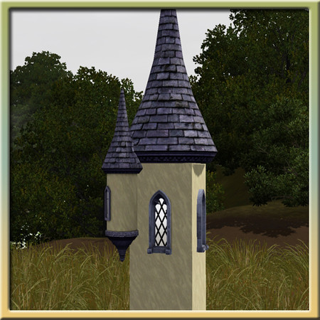Sims 3 — Fantasy Castle Turret (Corner Tiny) by Cyclonesue — Ideal for wannabe Rapunzels to lean out and make a big hair