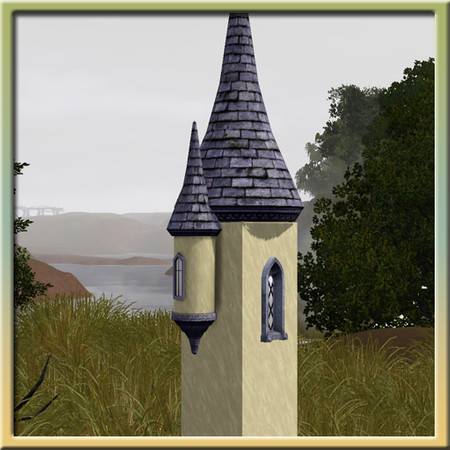 Sims 3 — Fantasy Castle Turret (Tiny) by Cyclonesue — Ideal for wannabe Rapunzels to lean out and make a big hair fuss -