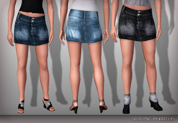 Sims 3 — FS 50 - skirt 01 by katelys — New denim skirt for adult and young adult females. Edited mesh.