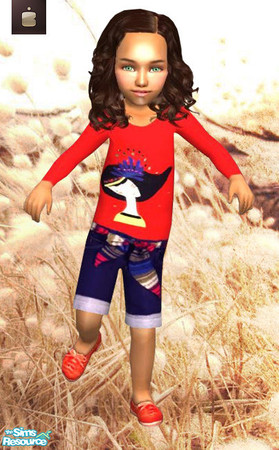 Sims 2 — Catimini t-shirt and Catimini denim capri by haiduong — A set of 4 outfits for your cute little toddlers. Enjoy.