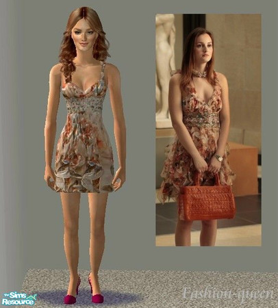 Sims 2 — Blair\'s Oscar de la Renta Dress by H!b!sCuS — enjoy :D Blair\'s dress from season 4