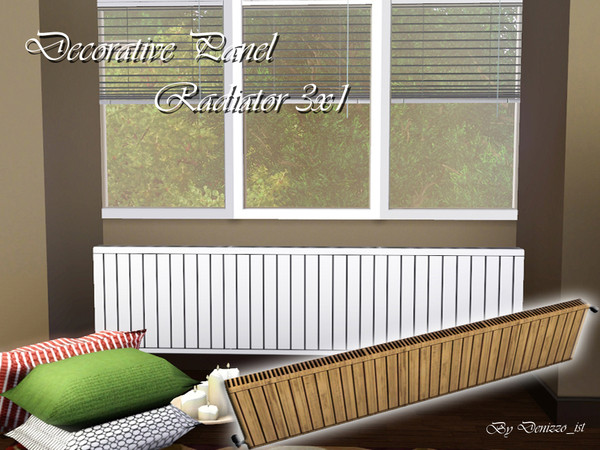 Sims 3 — Decorative Panel Radiator 3x1 by denizzo_ist — 3 New Meshes 1x1, 2x1, 3x1 - Decorative Panel Radiator Set 3