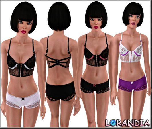 Sims 3 — Set - Lace minicorset and boyshort panties by LorandiaSims3 — Set - Lace minicorset and boyshort panties. 3 and