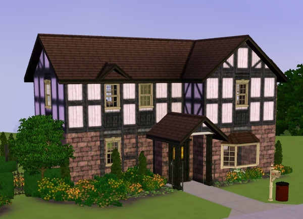 Sims 3 — Tudor by spinkle22 — Here is a small, two story house suitable for a family of four. With a double and a twin