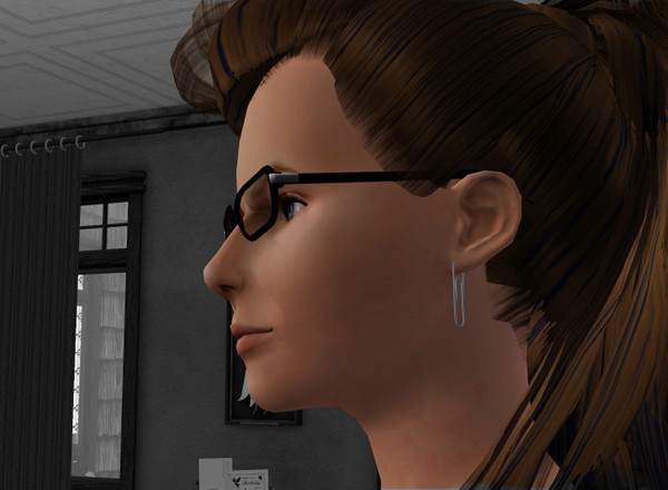 Sims 3 — Paperclip Earrings for Women by KadriWright — These be the womens paperclips, then. One small note... The second