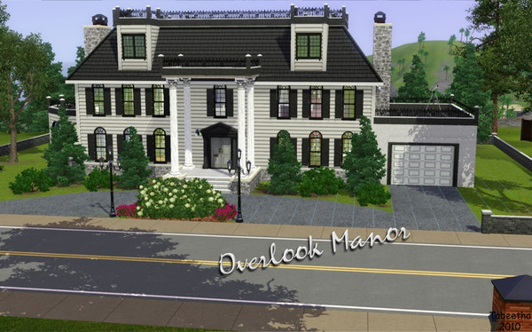 Sims 3 — Overlook Manor by Tabeetha — This is a large Southern style manor suitable for a very large family. There is a
