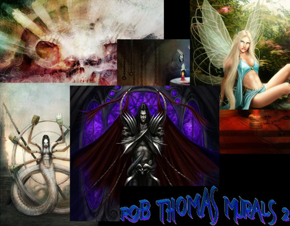 Sims 3 — Rob Thomas Murals Request pt2 by murfeel — More murals with work by dark fantasy artist Rob Thomas. For Steph ;)