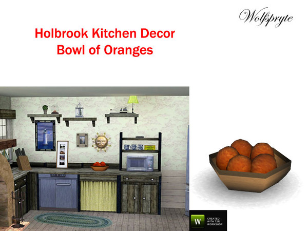 Sims 3 — Holbrook Kitchen Decor Bowl of Oranges  TSRAA by wolfspryte — part of the Holbrook Kitchen Collection Everyone