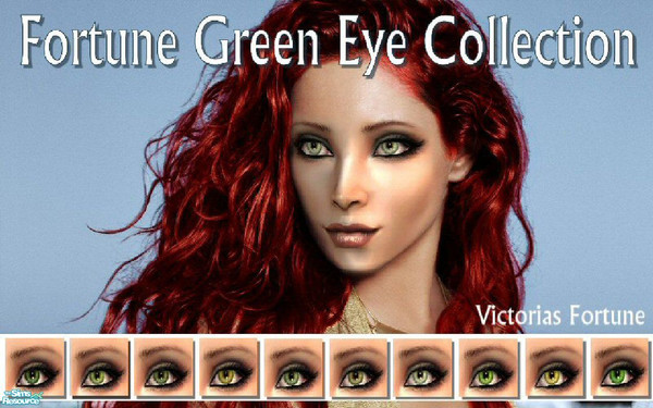 Sims 2 — VF Fortune Green Eye Collection by fortunecookie1 — Here are 10 new green eye colors. Each with their own depth