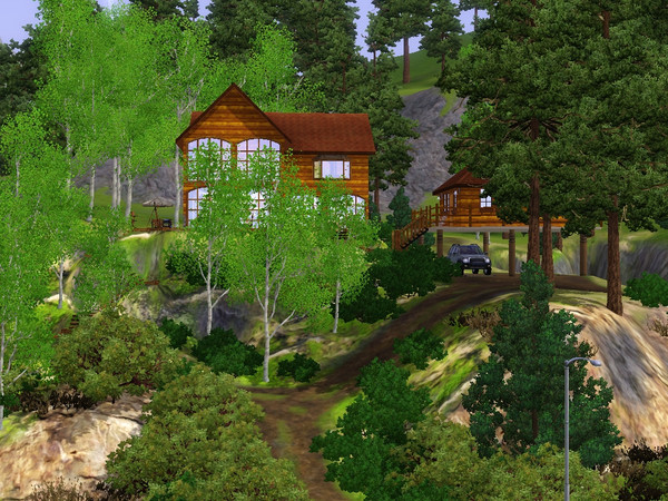 Sims 3 — Mountain Home by PDXWinn — This 2 bdrm/ 2 bath is a slice of Colorado - taken from right off the mountain side.