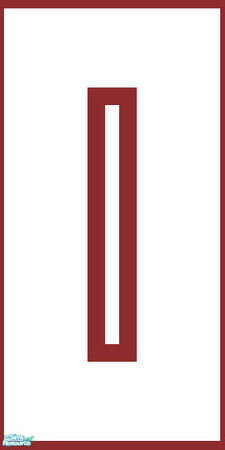 Sims 2 — NK Salsa BR Dark Red - Wall by MoMama — A white wall trimmed in dark red with a bit of dark red in the center.