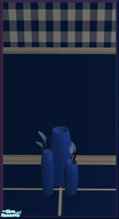 Sims 2 — NK Turano Add-On Dark Blue - Vases by MoMama — These dark blue vases contain dark blue flowers. The vases and