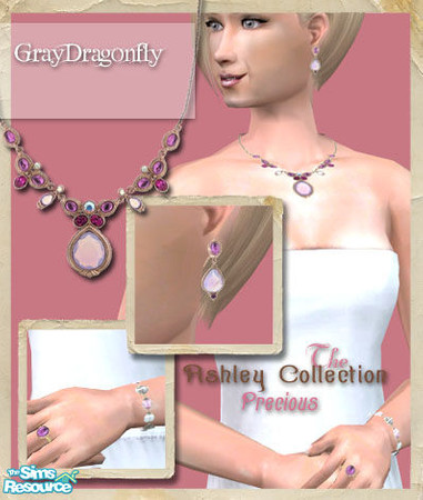 Sims 2 — The Ashley Collection - Precious by GrayDragonfly — Full jewelry set includes earrings, a necklace, a bracelet,