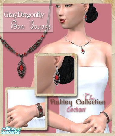 Sims 2 — The Ashley Collection (BV) - Enchant by GrayDragonfly — Full jewelry set includes earrings, a necklace, a