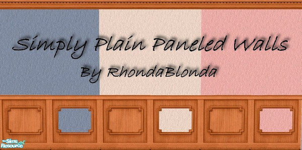 Sims 2 — Simply Plain Paneled Walls by RhondaBlonda — 