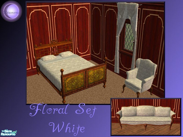 Sims 2 — D2DFloral Set - White by D2Diamond — This floral design brings a touch of class, and elegance for any home.