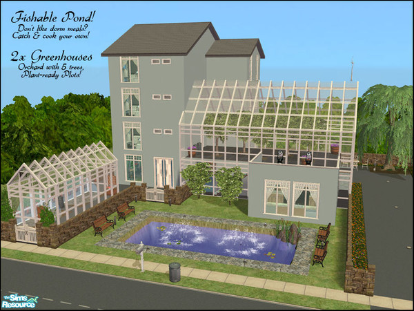 Sims 2 — Agricultural Dorms by LadyMinion — Want your sims to learn some gardening skills while at college? Send them