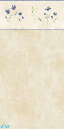 Sims 2 — Blue Flowers by BillsAngel — A nice wallpaper with a blue flowered border. Made by Dee for TSR.