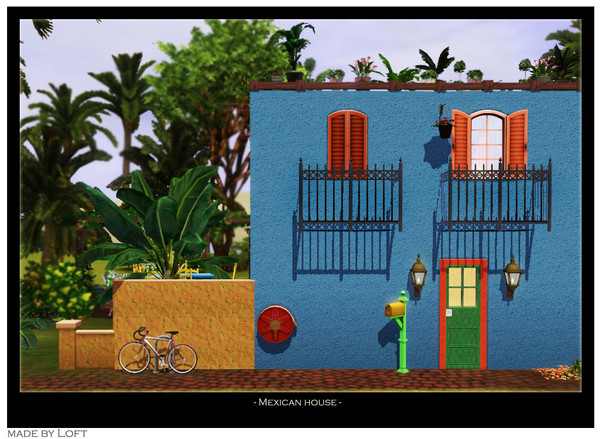 Sims 3 — Mexican house by Loft — there are hall, kitchen, livingroom and bathroom on the first floor, bedroom and terrase