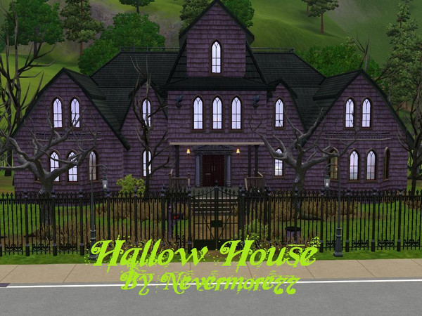 Sims 3 — Hallow House by nevermore77 — A spooky home for your Sims with 3 bedrooms and 2 bathrooms all fully decorated.