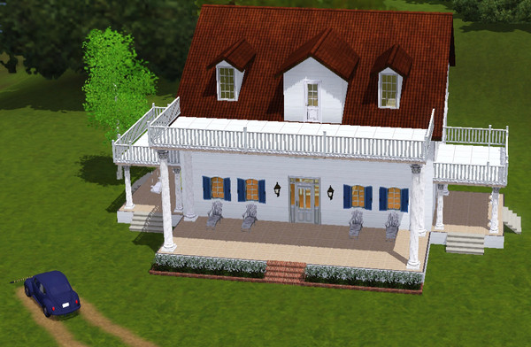 Sims 3 — The Notebook House by Angela_Cullen — Let your fantasy come alive with the White House with the Blue Shutters