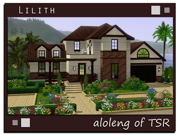 Sims 3 — Lilith by aloleng — A small house but complete, with one car garage and a pool. Requires WA expansion pack. 