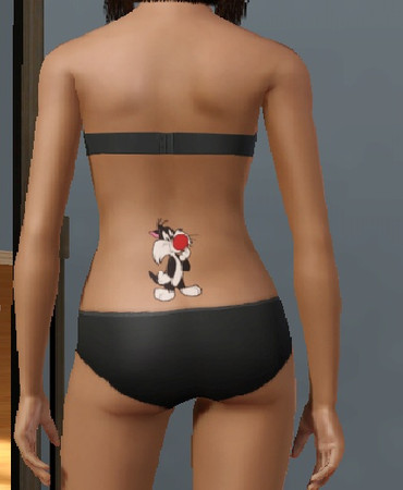Sims 3 — Sylvester by oldmember_tinsel4u — Sylvester tattoo with three recolorable areas. Enjoy!