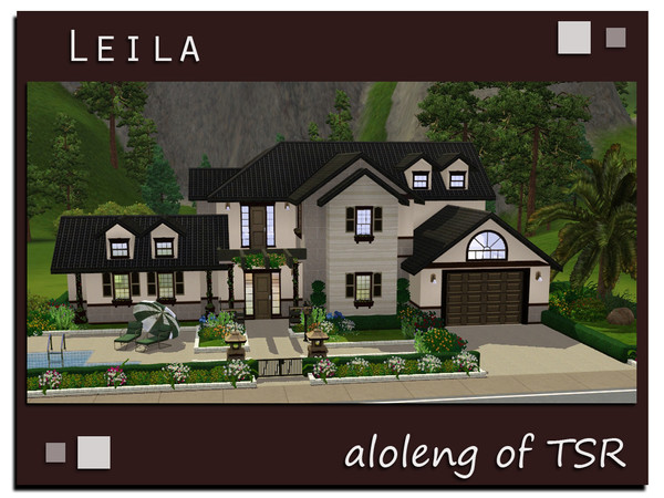 Sims 3 — Leila by aloleng — 4 bedroom, 3 toilet and bath, 1 car garage, study, family room, living room and a pool.