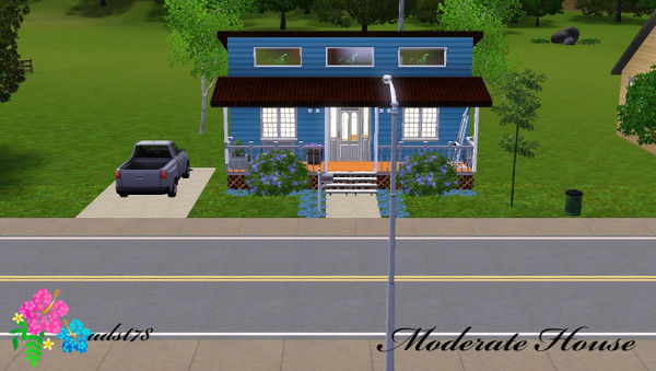 Sims 3 — Moderate House by adts78 — This house has one bedroom and a study that can made into a second bedroom. The