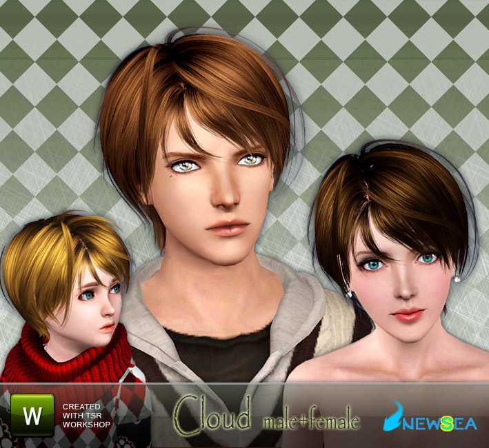 The Sims Resource - Newsea Cloud Male+Female Hairstyle