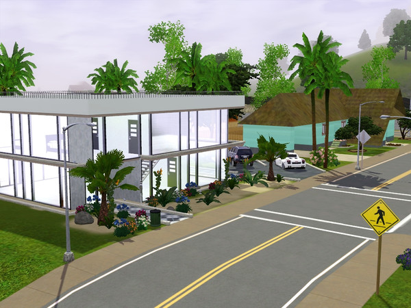 Sims 3 — Black Palma by AbelV — The Modern Minimalistic House with Medium size backyard. gives your sims a