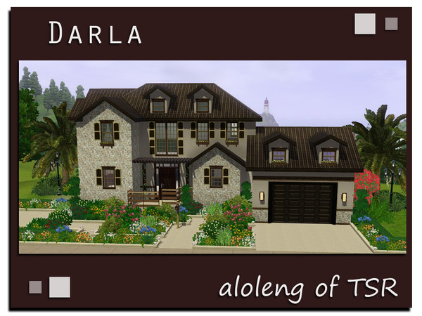 Sims 3 — Darla by aloleng — 2 bedroom, 2 toilet and bath, 1 powder room and 1 car garage home. Requires WA expansion