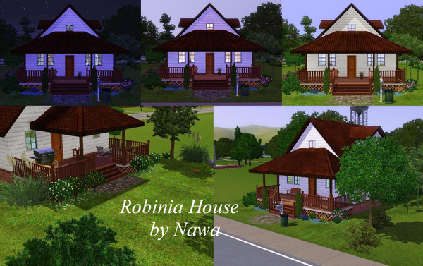Sims 3 — Robinia House by Nawa — An elegant, simple home with space for up to three sims - but with definite building