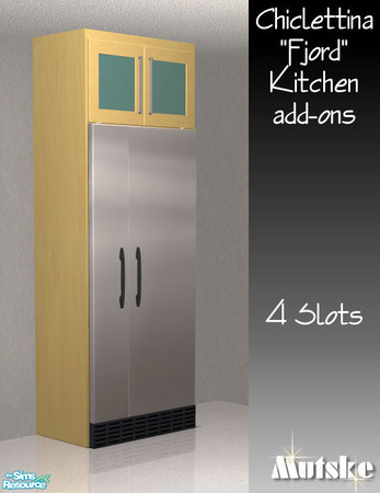 Sims 2 — Chiclettina Fjord Kitchen Uppercabinet Loft 09 by Mutske — New Mesh with 2 slots. To cover the stainless fridge.