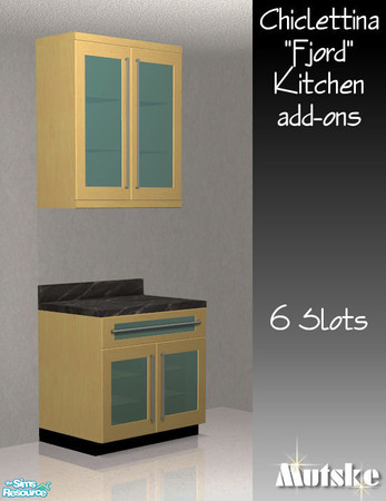Sims 2 — Chiclettina Fjord Kitchen Uppercabinet Loft 02 by Mutske — New Mesh with 6 slots. Ceiling high.