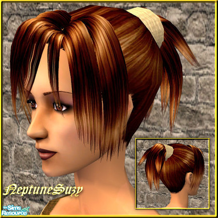 Sims 2 — NSC Hair - Peasant Pony Tail 4 by Neptunesuzy — Your Sims will Love this Messy Brunette Pony Tail that I made to