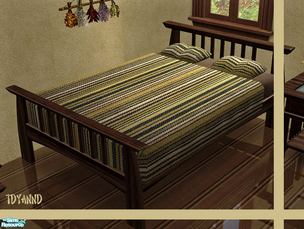 Sims 2 — TC 106 Sendai Recolor - Bed and Bedding by tdyannd — *The bedding comes with the bed, it is not changeable.*